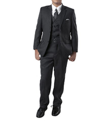 Tazzio Charcoal Grey Formal Classic Fit Suits For Boys