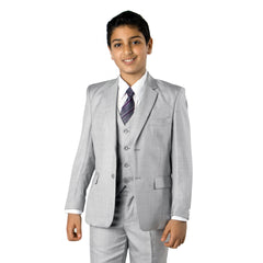 Tazzio Medium Grey Formal Classic Fit Suits For Boys