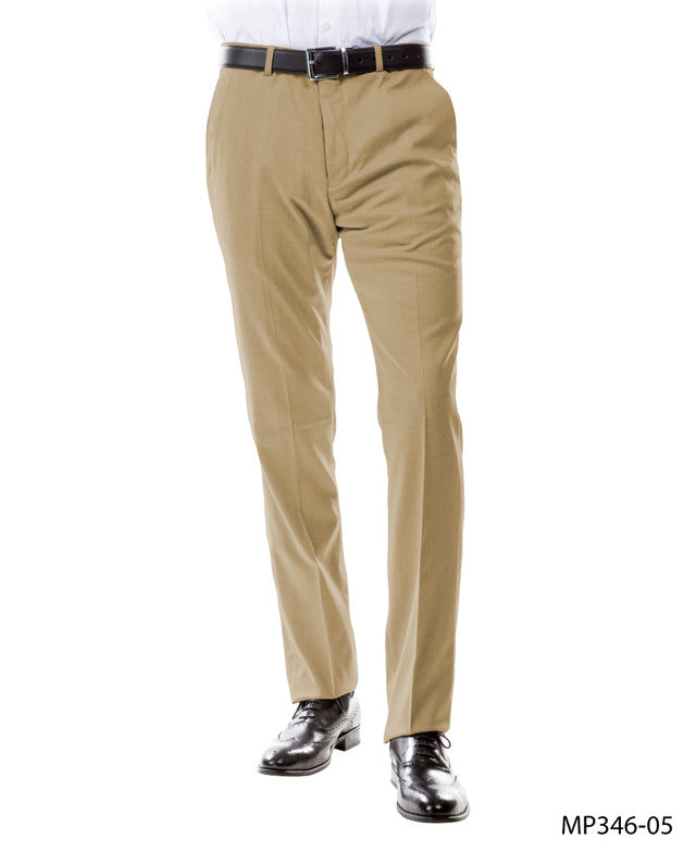 Zegarie Suit Separates Tan Solid Men's Dress Pants