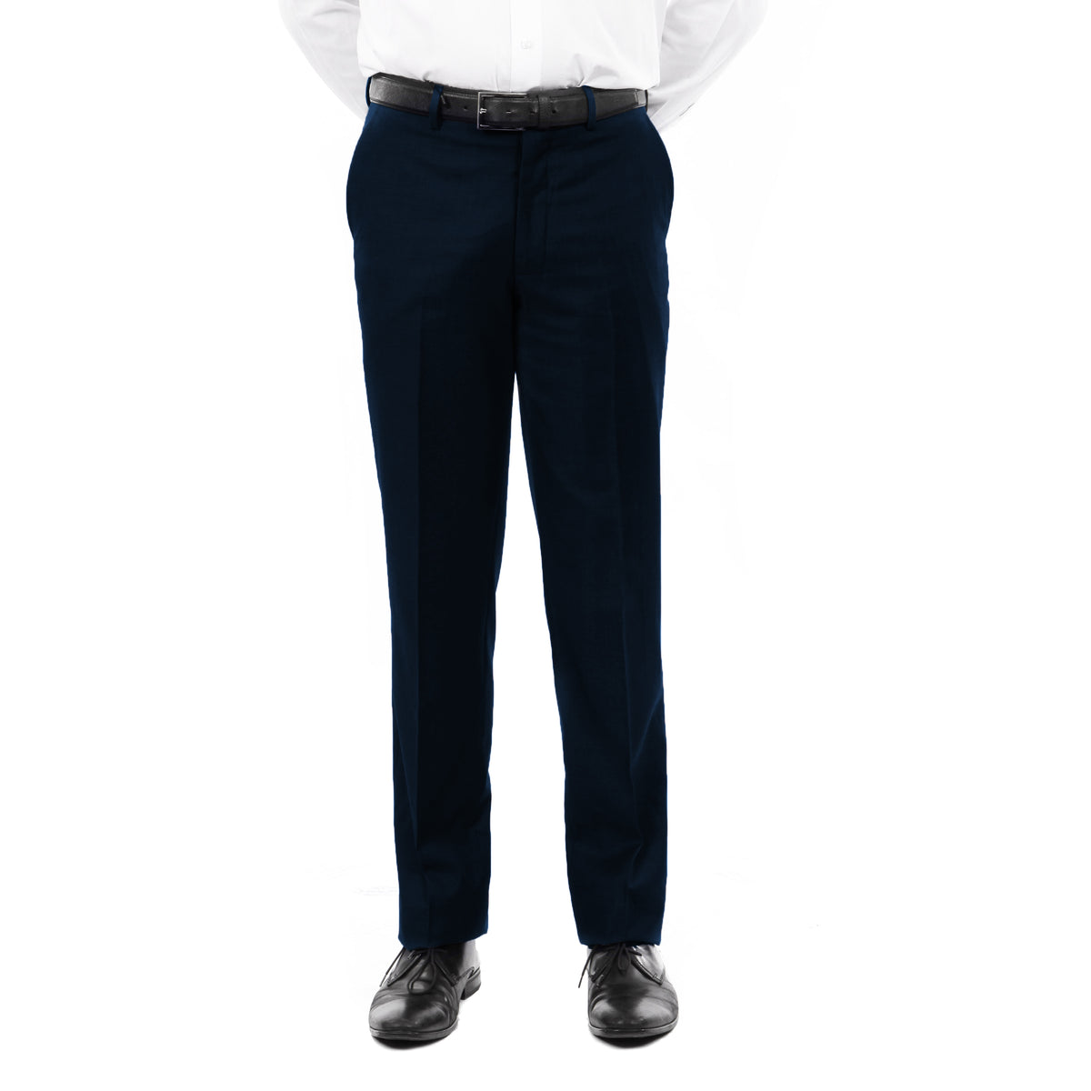 Demantie Indigo Performance Stretch Wool Dress Pants For Men