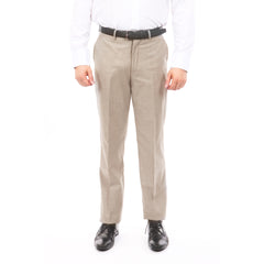 Demantie Tan Performance Stretch Wool Dress Pants For Men