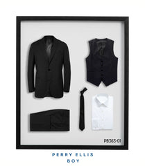 Perry Ellis Boys Suits Solid Black