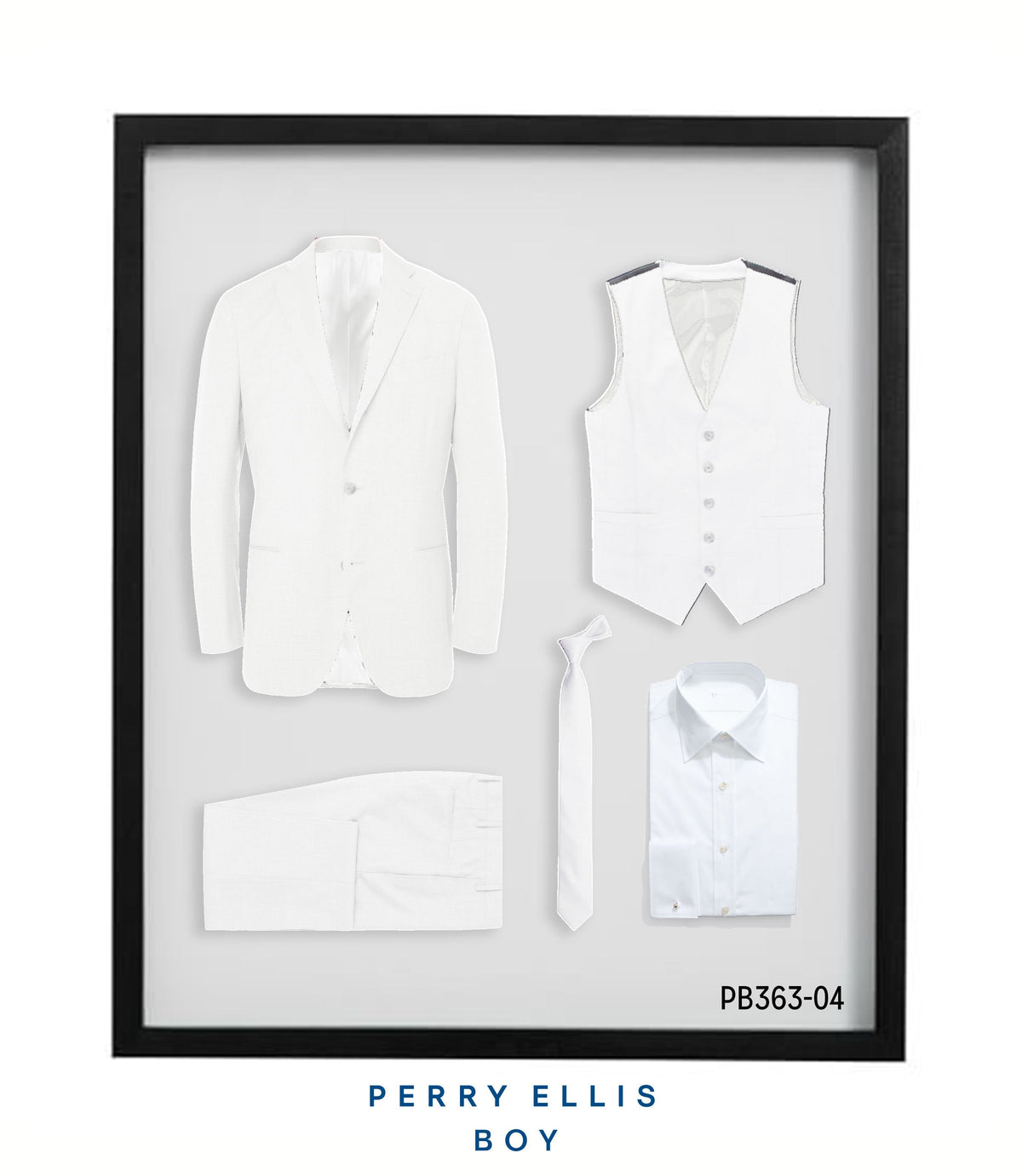 Perry Ellis Boys Suit Solid White